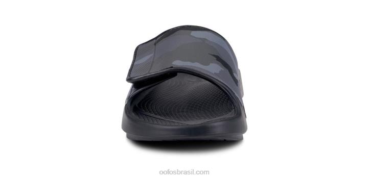 camuflagem preta OOFOS sandália masculina ooahh esporte flex 62V2116