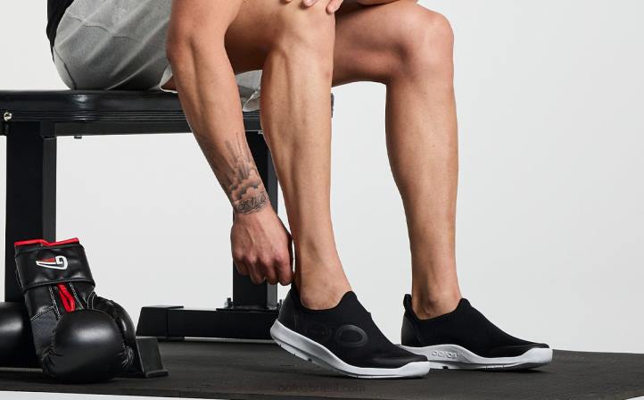 Branco preto OOFOS sapato baixo esportivo oomg masculino 62V2147