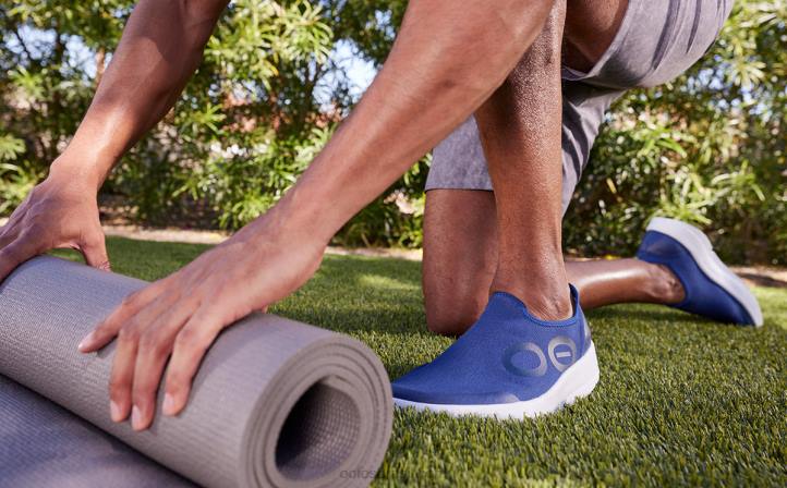 Marinha Branca OOFOS sapato baixo masculino oomg eezee 62V2157