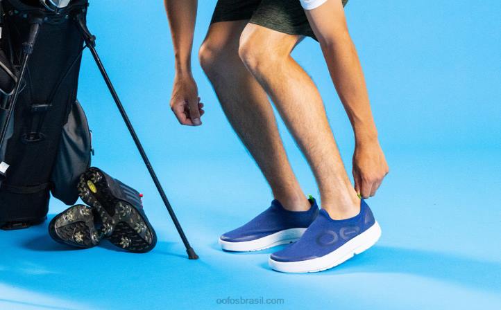 Marinha Branca OOFOS sapato baixo masculino oomg eezee 62V2157