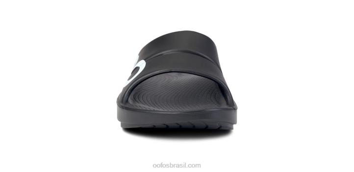 Preto branco OOFOS sandália feminina ooahh esporte slide 62V21