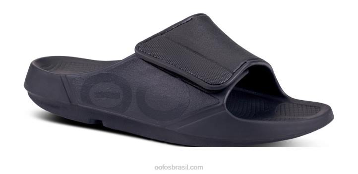 Preto fosco OOFOS sandália feminina ooahh esporte flex 62V239