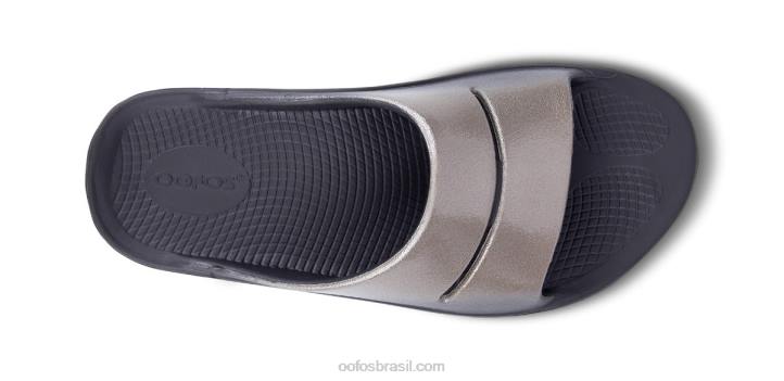 café com leite OOFOS sandália feminina ooahh luxe slide 62V237