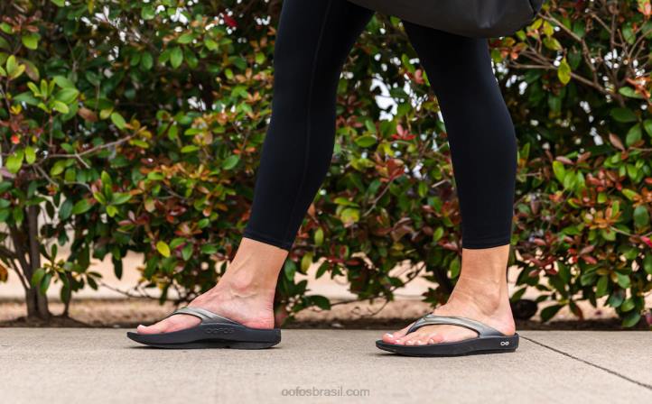 café com leite OOFOS sandália feminina oolala luxe 62V231