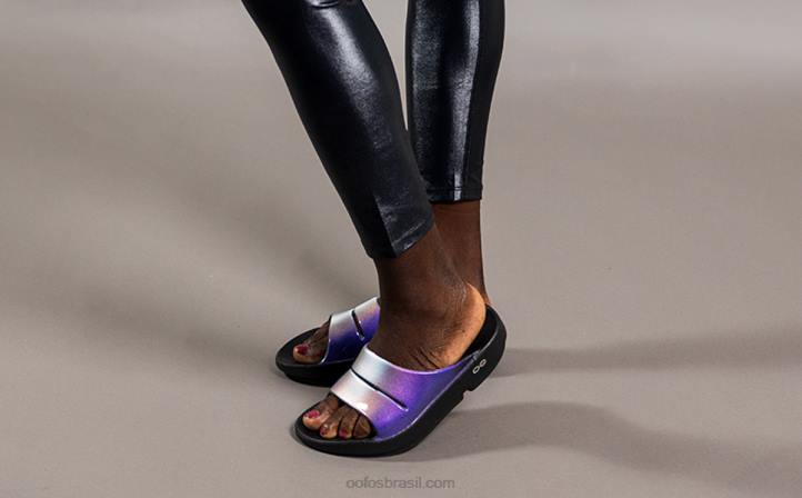 calipso OOFOS sandália feminina ooahh luxe slide 62V233