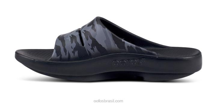 camuflagem preta OOFOS sandália feminina ooahh esporte slide 62V262