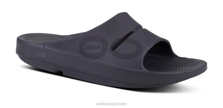 preto fosco OOFOS sandália feminina ooahh esporte slide 62V244