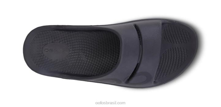 preto fosco OOFOS sandália feminina ooahh esporte slide 62V244