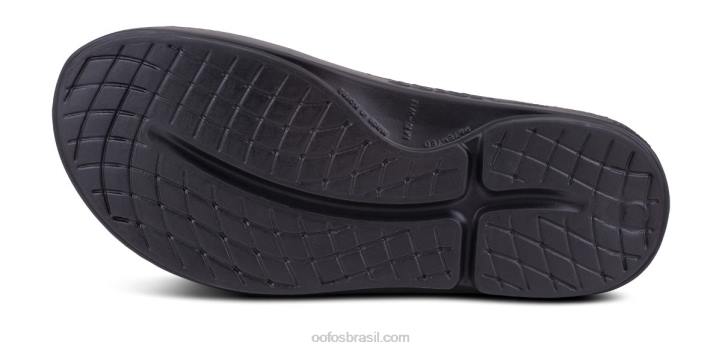 preto fosco OOFOS sandália feminina ooahh esporte slide 62V244