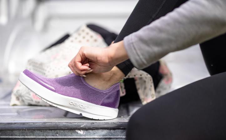 lavagem roxa OOFOS sapato baixo feminino oomg eezee 62V276