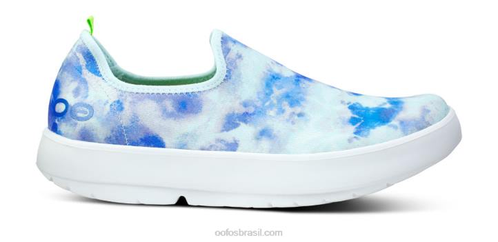tie dye aqua OOFOS sapato baixo feminino oomg eezee 62V273