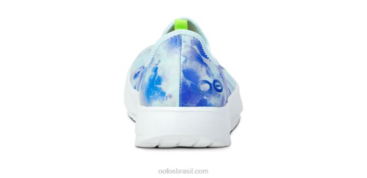 tie dye aqua OOFOS sapato baixo feminino oomg eezee 62V273